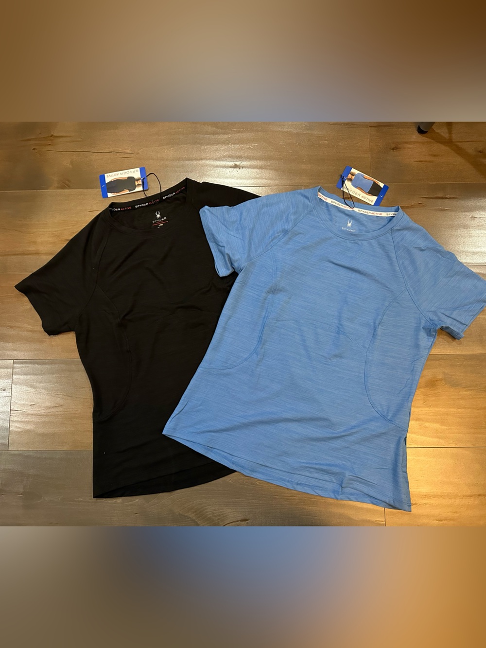 Spyder Women's Short Sleeve Tees - Black & Light Blue